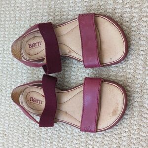 Burgundy Born Leather Sandals